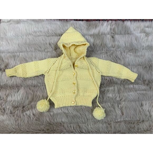 Baby Handmade Knit Sweater with Hood - Picture 1 of 5